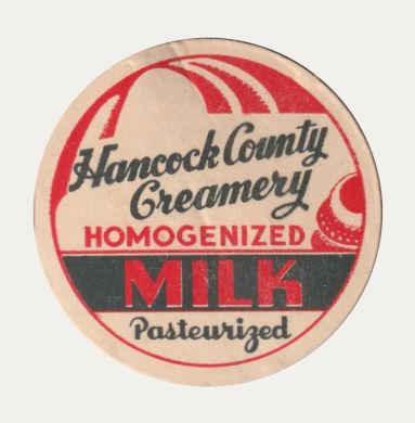 Hancock County Creamery bottle cap (milk)