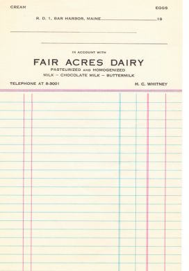 Fair Acres Dairy billing form