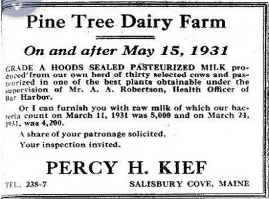 Advertisement - Pine Tree Dairy Farm