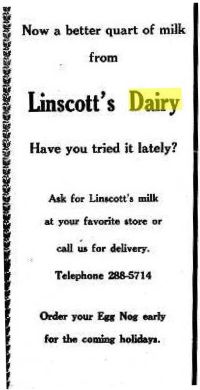 Advertisement: Linscott's Dairy