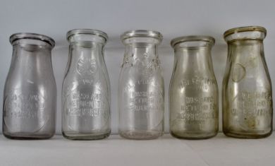 Mrs. B.B. Mansfield milk bottles