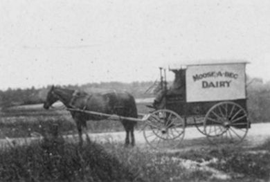 Moose-A-Bec Dairy horse-drawn milk wagon