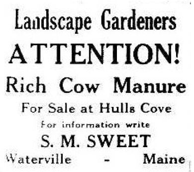 Advertisement: "Rich cow manure"